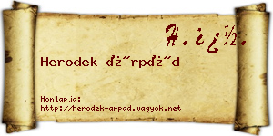 Herodek Árpád névjegykártya