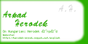 arpad herodek business card